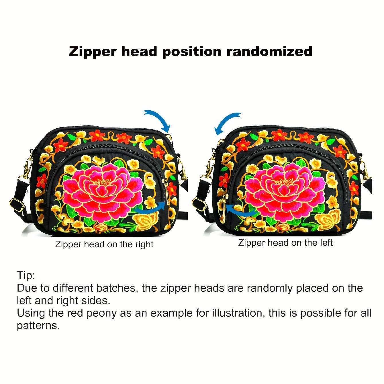 Floral Embroidered Crossbody Bag for Women
