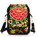 Floral Embroidered Mini Shoulder Bag