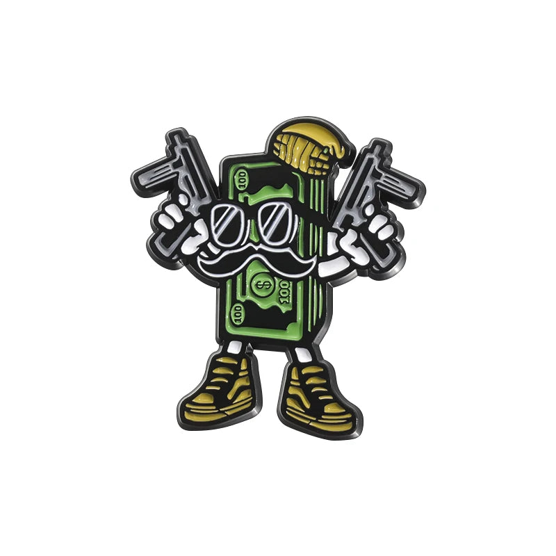 Cartoon Dollar Rich Enamel Pins