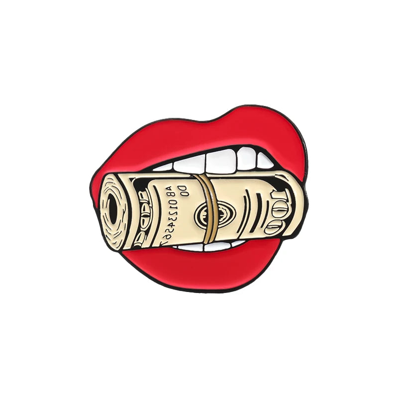 Cartoon Dollar Rich Enamel Pins
