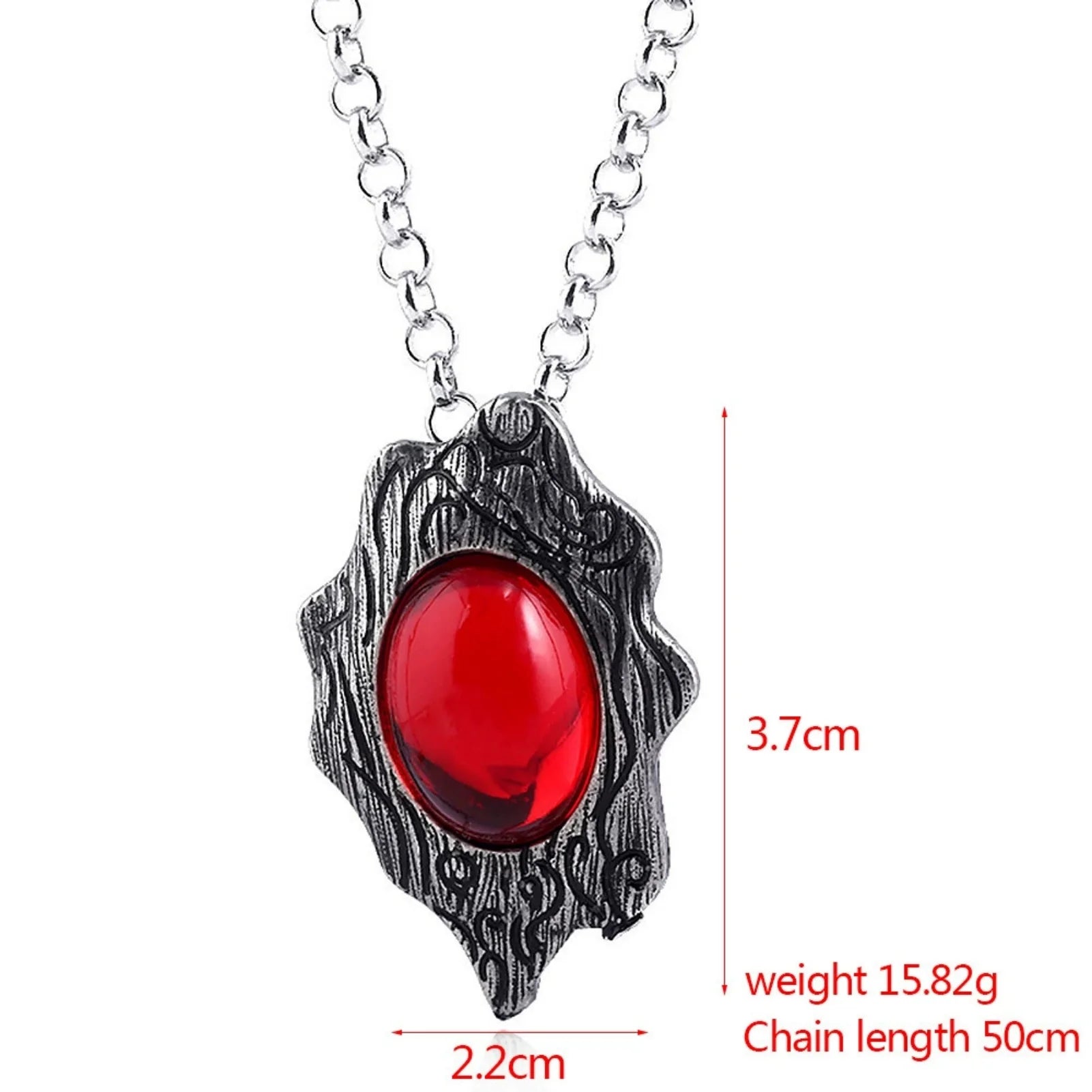 Devil May Cry 5 Dante Necklace Metal red zircon Pendant Game Souvenir