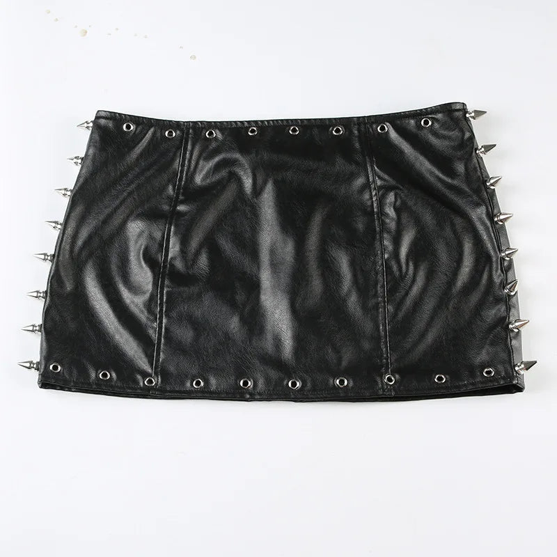 Leather Skirt with Belt