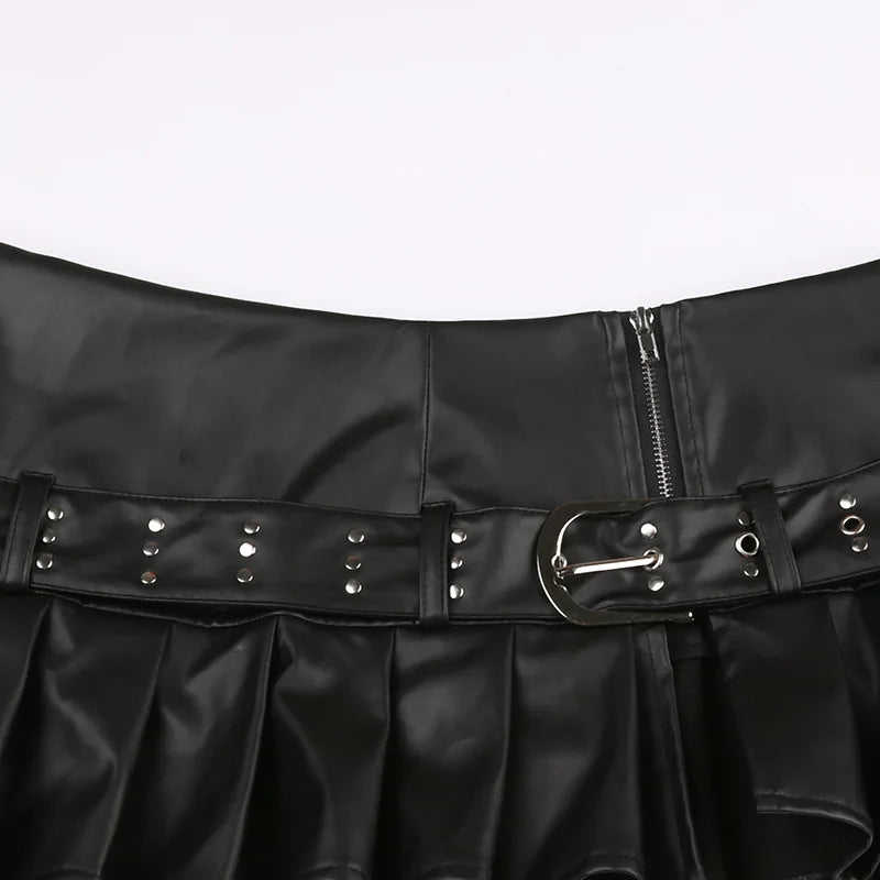 Leather Skirt with Belt