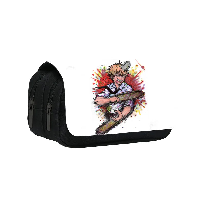 Pochita Chainsaw Man Pencil Case Denji Devil Makima Anime Pen Holder Bags