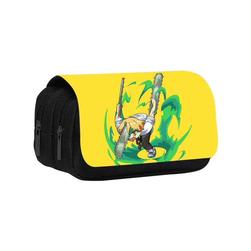 Pochita Chainsaw Man Pencil Case Denji Devil Makima Anime Pen Holder Bags