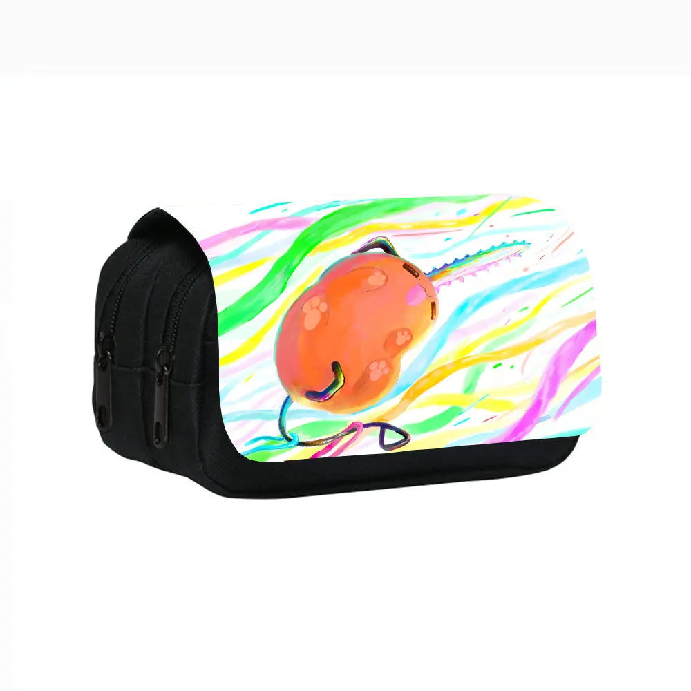 Pochita Chainsaw Man Pencil Case Denji Devil Makima Anime Pen Holder Bags