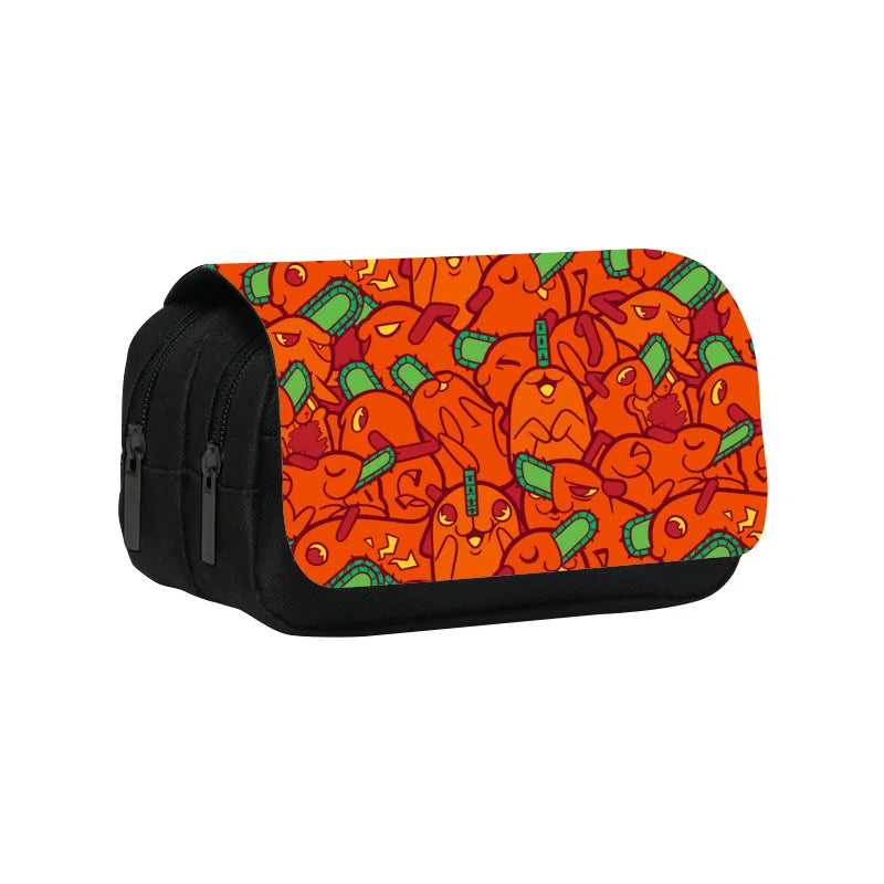 Pochita Chainsaw Man Pencil Case Denji Devil Makima Anime Pen Holder Bags