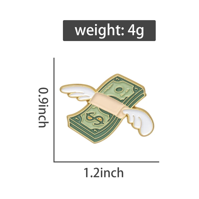 Cartoon Dollar Rich Enamel Pins