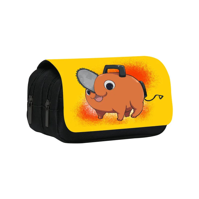 Pochita Chainsaw Man Pencil Case Denji Devil Makima Anime Pen Holder Bags