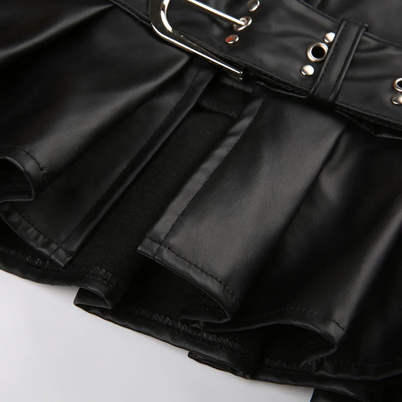 Leather Skirt with Belt
