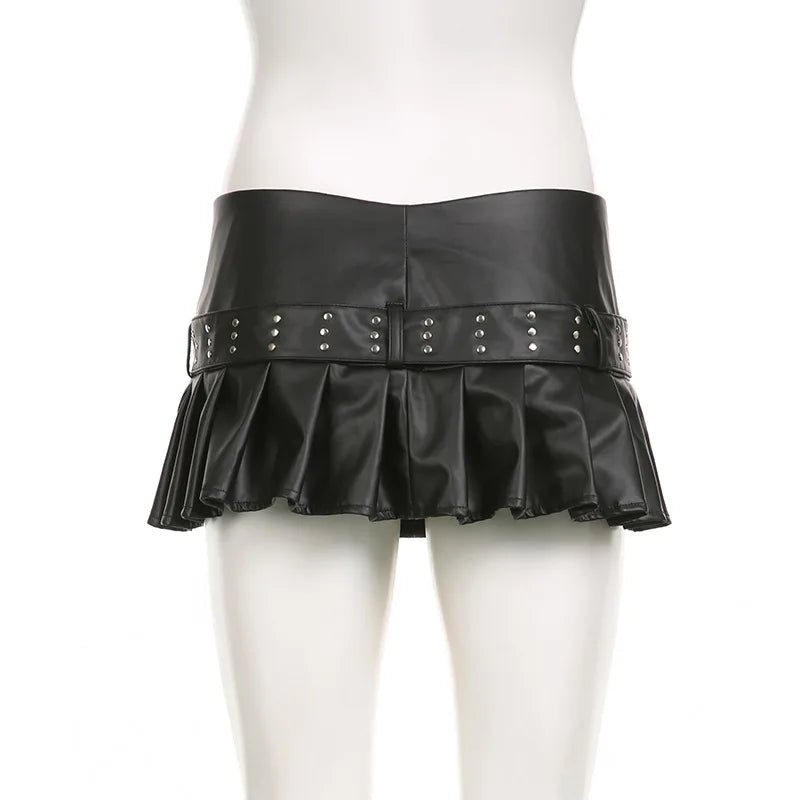 Leather Skirt with Belt