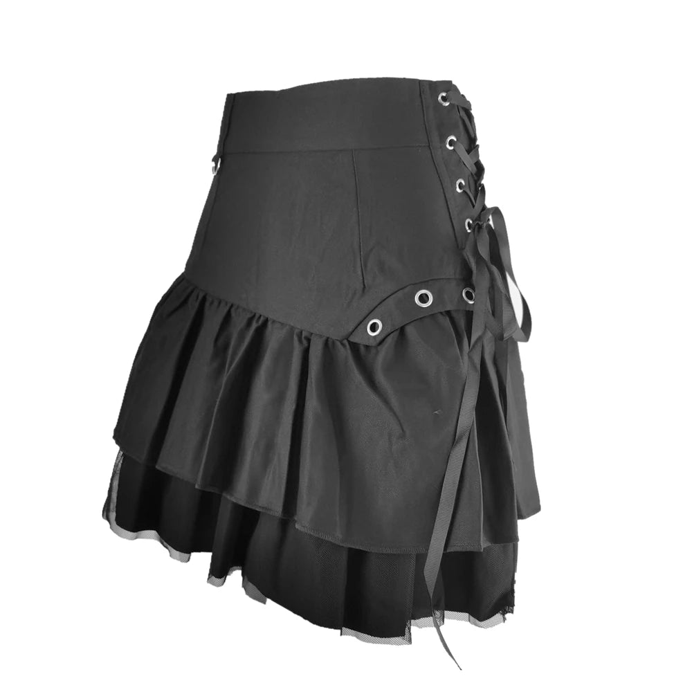 Black Retro Skirt Korean Sweet Kawaii