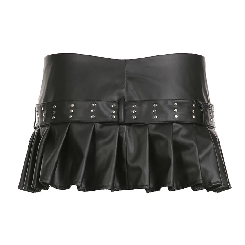Leather Skirt with Belt