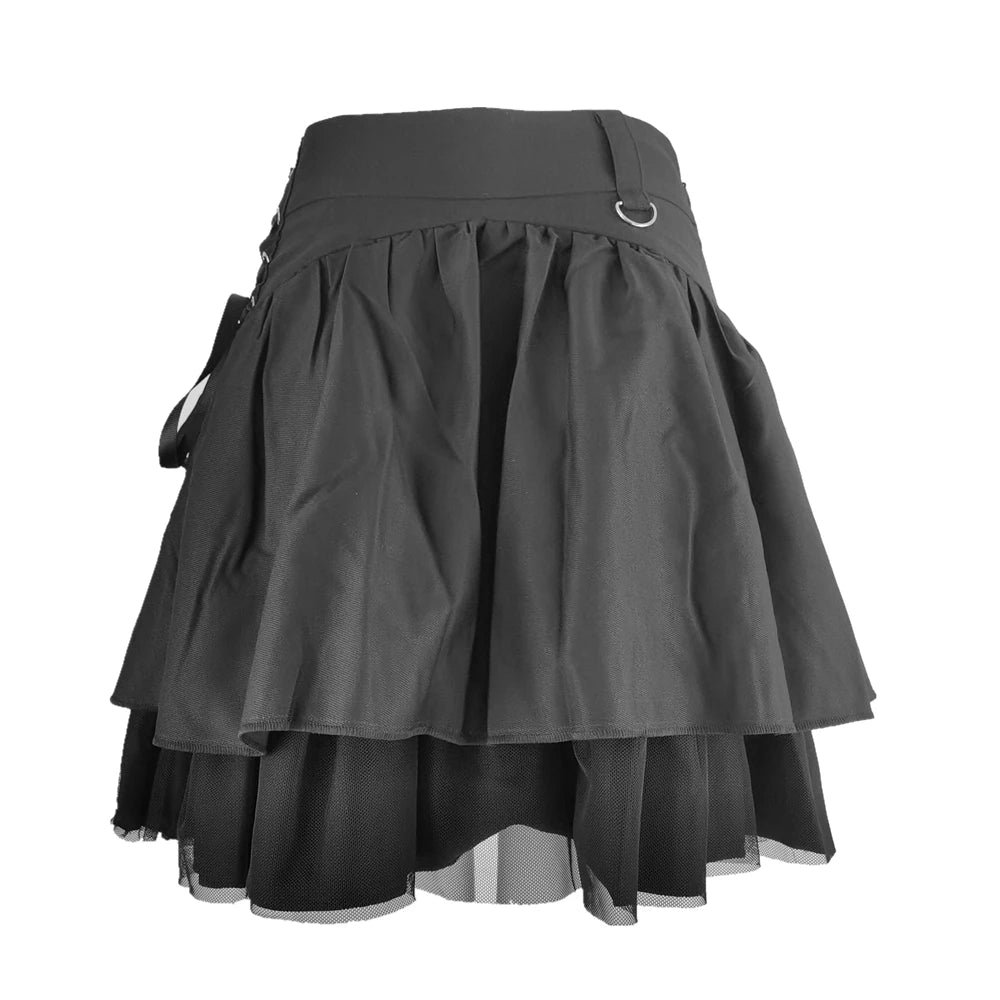 Black Retro Skirt Korean Sweet Kawaii