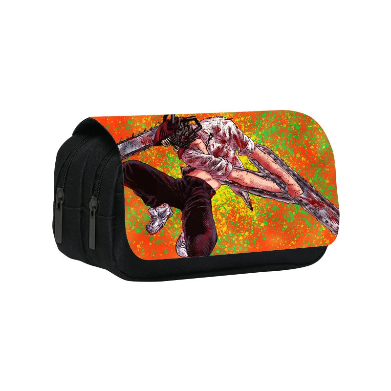 Pochita Chainsaw Man Pencil Case Denji Devil Makima Anime Pen Holder Bags