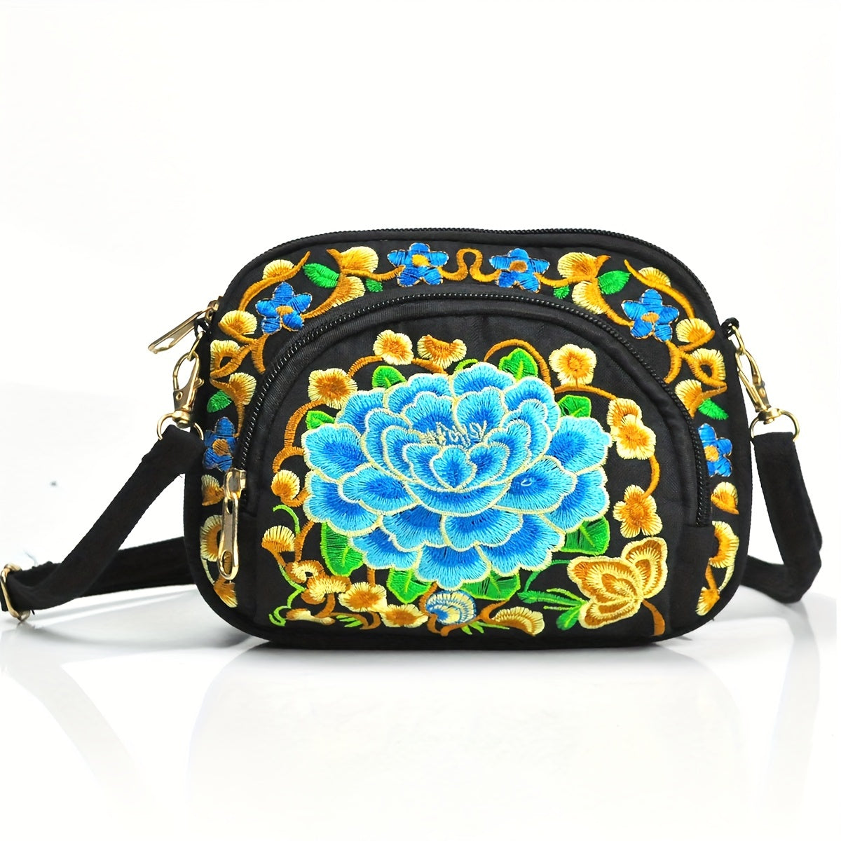 Floral Embroidered Crossbody Bag for Women